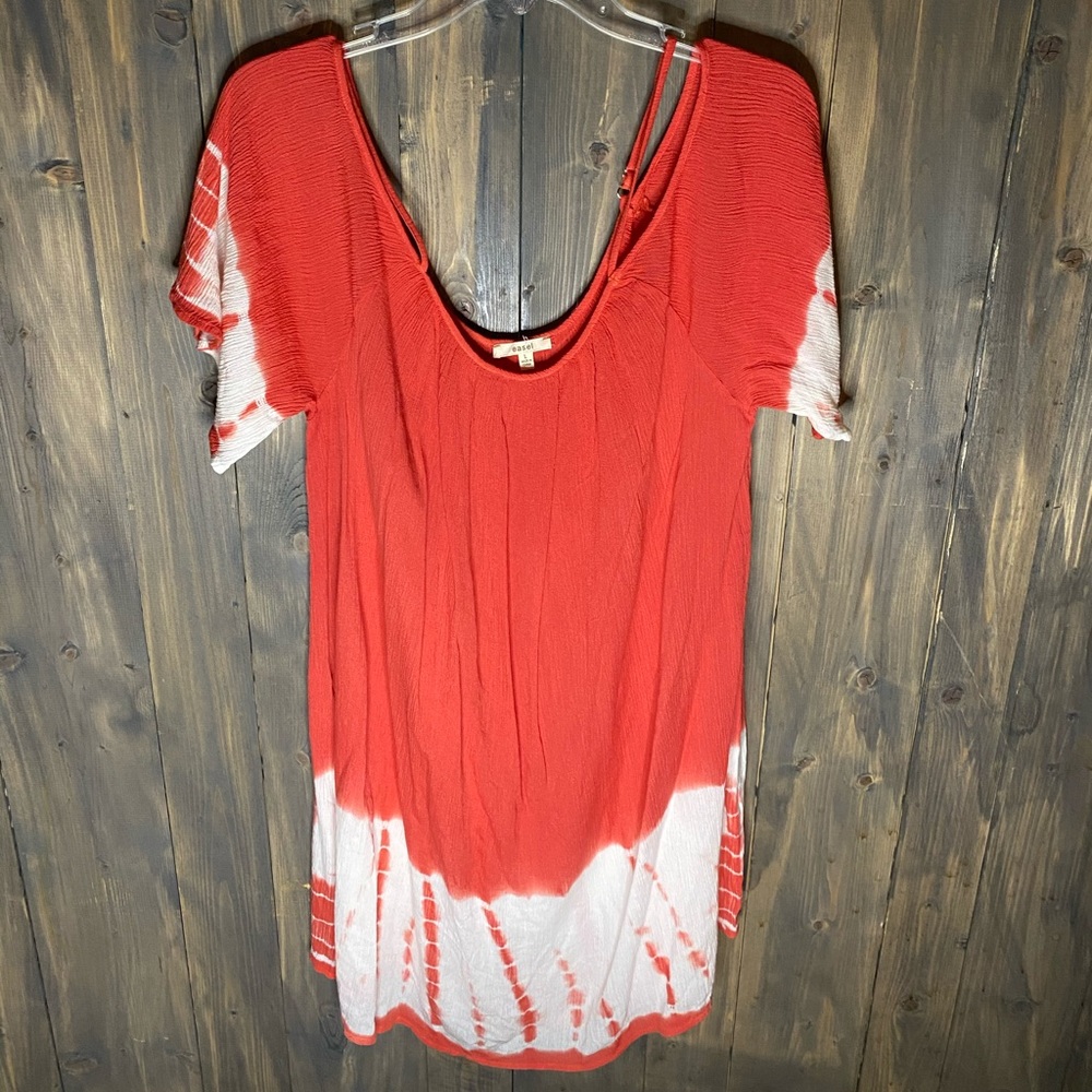 Easel red tie-dye blouse L
